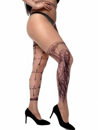Колготки +size с принтом в виде смерти и крестов STOP Your Style