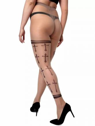 Колготки +size с принтом в виде смерти и крестов STOP Your Style