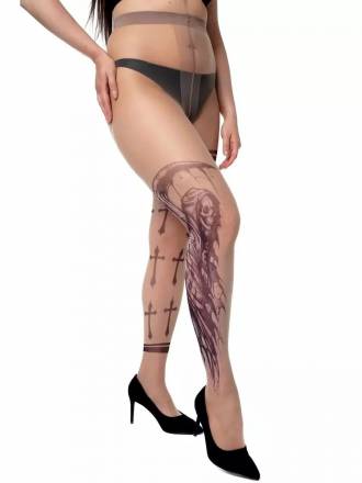Колготки +size с принтом в виде смерти и крестов STOP Your Style
