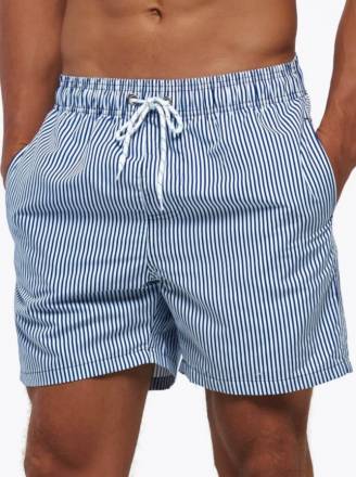 Темно-синие пляжные шорты в полоску Romeo Rossi
