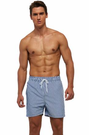 Темно-синие пляжные шорты в полоску Romeo Rossi