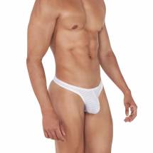 Сексуальные белые трусы-тонги в полоску Sainted Thong Clever Masculine Underwear