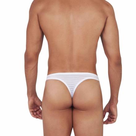 Сексуальные белые трусы-тонги в полоску Sainted Thong Clever Masculine Underwear