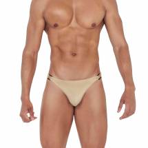 Золотистые мужские трусы-тонги с пряжками Flashing Thong Clever Masculine Underwear