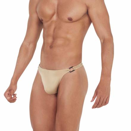 Золотистые мужские трусы-тонги с пряжками Flashing Thong Clever Masculine Underwear