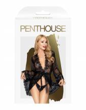 Полупрозрачный ажурный пеньюар Hypnotic power в комплекте с трусиками Penthouse