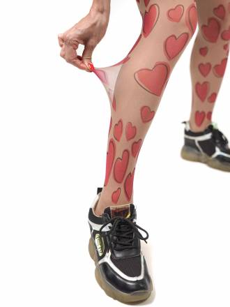 Озорные колготки с принтом в виде сердечек STOP Your Style