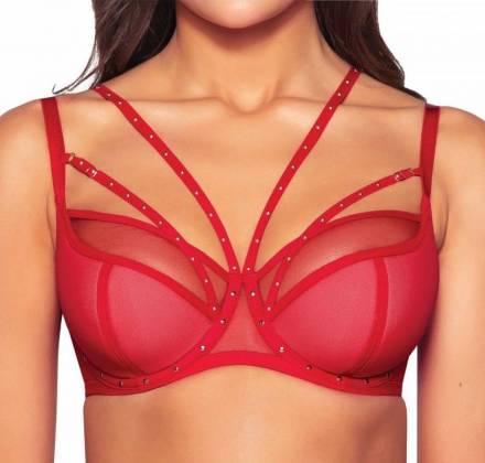 Красный бюстгальтер Pois Pois с чашками +size на косточках Novika