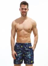 Темно-синие пляжные шорты с принтом в виде пальм Jolidon