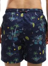 Темно-синие пляжные шорты с принтом в виде пальм Jolidon