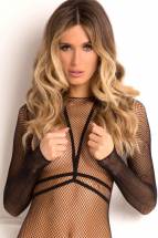 Эффектный сетчатый комбинезон с интимным доступом и стреп-лифом Rene Rofe