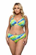 Раздельный купальник plus size с яркими диагональными полосами Lorin