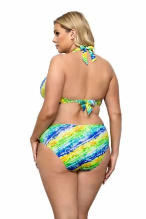 Раздельный купальник plus size с яркими диагональными полосами Lorin