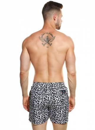 Черно-белые пляжные шорты из быстросохнущей ткани Jolidon
