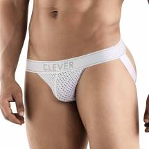 Белые перфорированные трусы-джоки Clever Ambar Jockstrap Clever Masculine Underwear