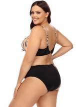 Раздельный купальник plus size с анималистическим принтом на лифе Lorin