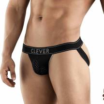 Черные перфорированные трусы-джоки Clever Ambar Jockstrap Clever Masculine Underwear