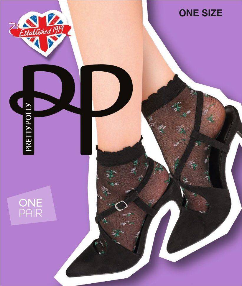 Носки с вышитыми цветами Pretty Polly