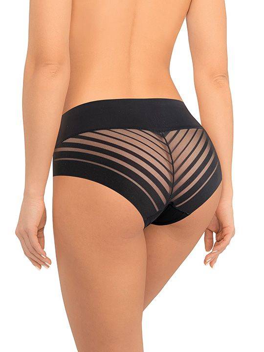 Высокие трусики-слипы с полупрозрачной задней частью в полоску Amoret