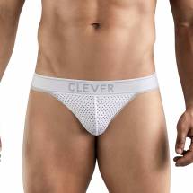 Белые перфорированные трусы-тонги Clever Ambar Thong Clever Masculine Underwear