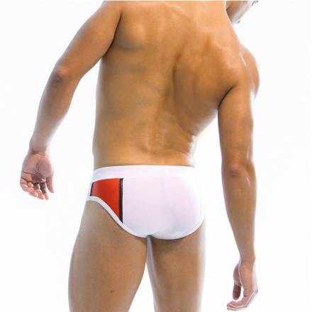 Белые плавки-брифы с яркими цветными вставками Romeo Rossi