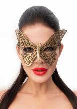 Золотистая женская карнавальная маска в форме бабочки Джага-Джага
