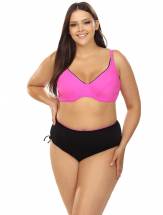 Розово-черный раздельный купальник plus size Lorin