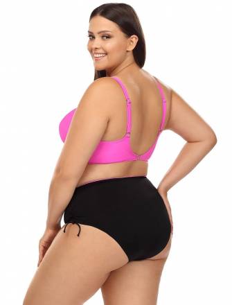 Розово-черный раздельный купальник plus size Lorin