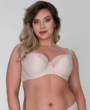 Бюстгальтер на косточках с шитыми чашками +size из ткани с тиснением Akcent