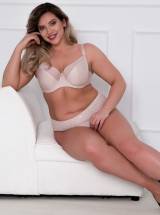Бюстгальтер на косточках с шитыми чашками +size из ткани с тиснением Akcent