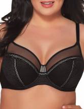 Бюстгальтер с мягкими чашками +size и серебристым декором AVA