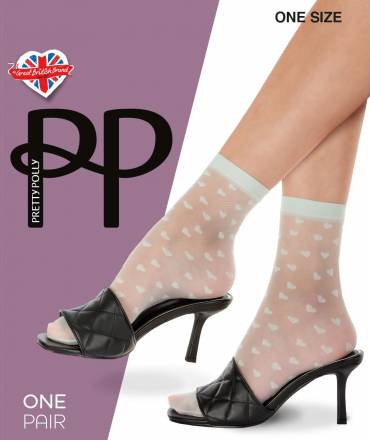Оригинальные капроновые носочки с принтом в виде сердец Pretty Polly