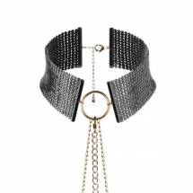 Чёрный ошейник с цепочками Desir Metallique Collar Bijoux Indiscrets
