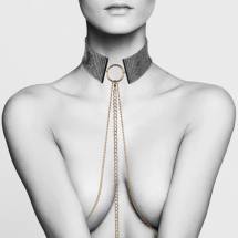 Чёрный ошейник с цепочками Desir Metallique Collar Bijoux Indiscrets