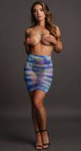 Юбка в сеточку с завышенной талией и украшение на грудь High-waist Fishnet Skirt &amp; Dazzling Sticker Shots Media BV