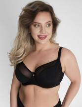 Бюстгальтер на косточках с гладкой чашкой +size из микрофибры и сетки Akcent