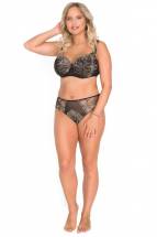 Женские трусики-слипы из сетки с вышивкой бежевой нитью Akcent