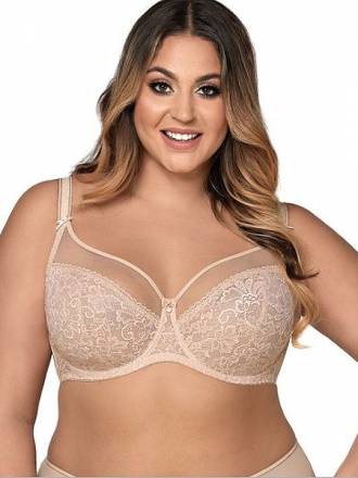 Комфортный бюстгальтер plus size на косточках с боковыми поддержками AVA