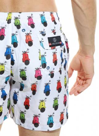 Мужские пляжные шорты с принтом в виде цветных мопедов Jolidon