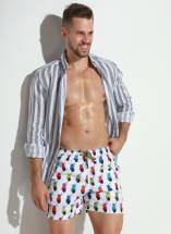 Мужские пляжные шорты с принтом в виде цветных мопедов Jolidon